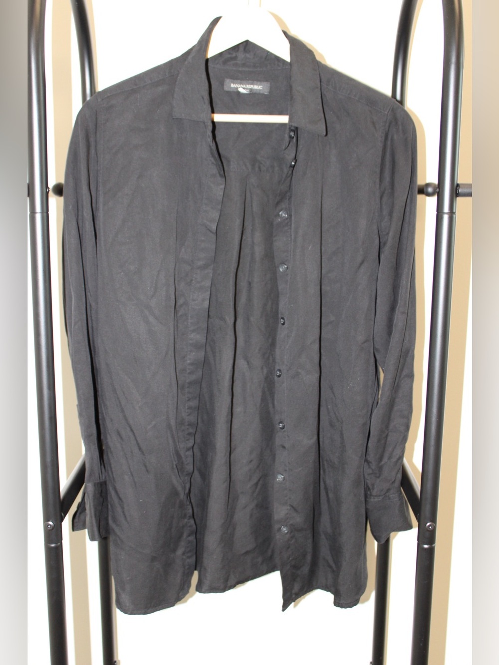 Banana Republic Black Lightweight Button-Front Shirt Jacket